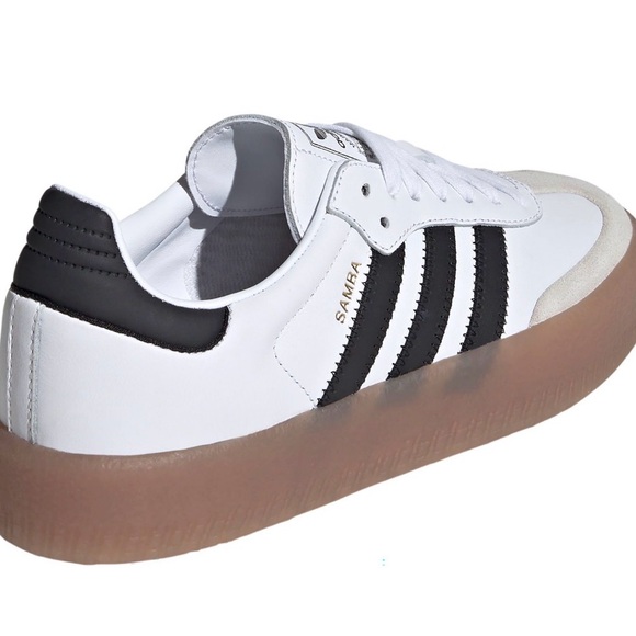 Adidas Samba Women's Shoes in White and Black - Picture 2 of 9